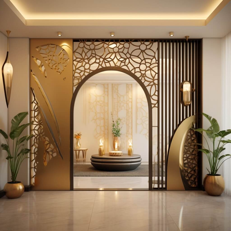 Latest Pooja Room Partition
